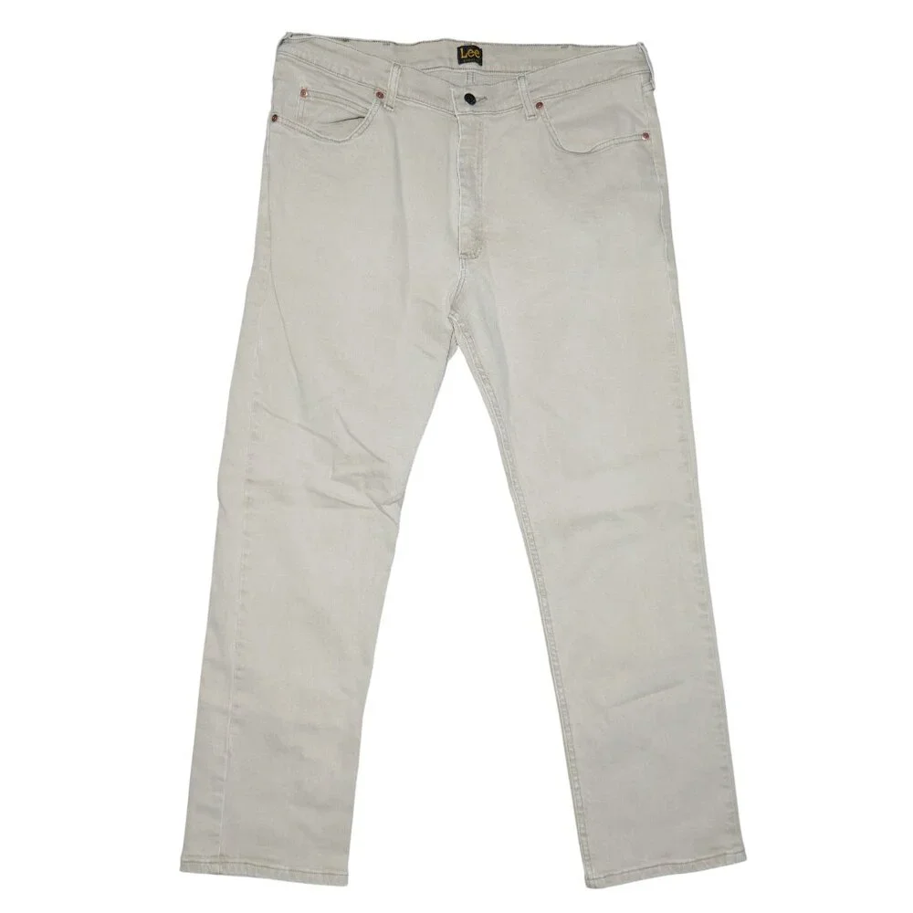 LEE Men's Size 40x32 Stretch Denim Jeans Beige/Tan Vintage